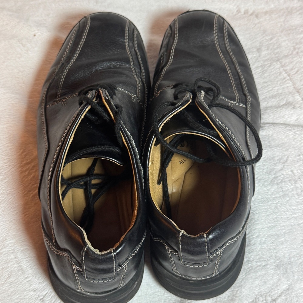 Dockers Leather Trustee Oxford Style Tie Dress Shoe Black Men's 11M Stitching - Picture 6 of 10